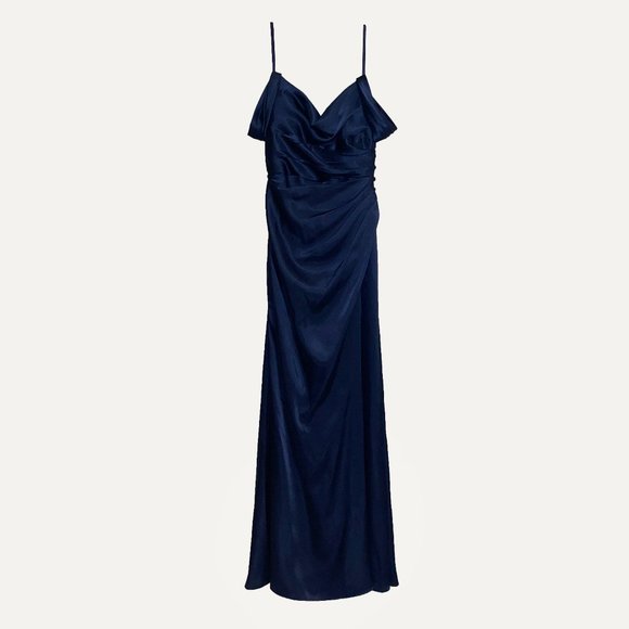 David's Bridal | Dresses | Davids Bridal Charmeuse Cowl Bridesmaid Dress  With Swag Sleeves | Poshmark